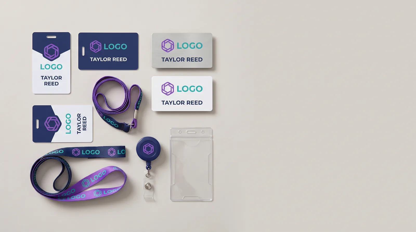 Custom PVC ID badges, name badges, lanyards, and badge reels printed by Badge Connection